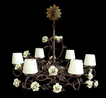 Lustre Rosa com 6 Braços