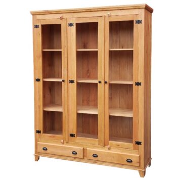 032082 ARMARIO 150X40X200 CRISTALEIRA 3 PORTAS VITRINE - VIDROS 2 GAVETAS MADEIRA MACIÇA EUCALIPTO 79KG site